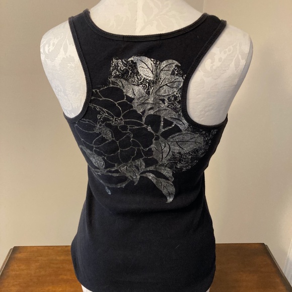 Bisou Bisou Michele Bohbot black and metalic black tank top, size M - Picture 4 of 8